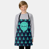 Niedliche Raketenstars Raumschiff Kids Boy Monogra Schürze (Getragen)