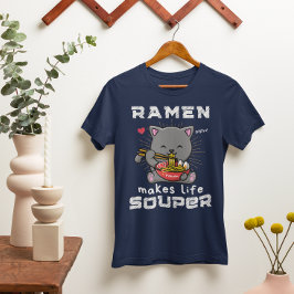 Niedliche Ramen machen Lebenswärmer Katzennudeln Tri-Blend Shirt
