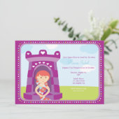 Niedliche Rapunzel Prinzessin Birthday Party Einladung (Stehend Vorderseite)