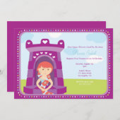 Niedliche Rapunzel Prinzessin Birthday Party Einladung (Vorne/Hinten)