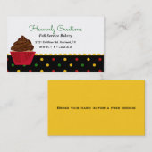 Niedliche Rasta Polka Dot Bakery Business Card Visitenkarte (Vorne/Hinten)