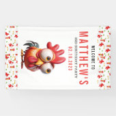 Niedliche Rasterkarikaturen 3. Geburtstagsfeier Pa Banner (Horizontal)