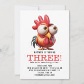 Niedliche Rasterkarikaturen 3. Geburtstagsfeier Pa Einladung (Vorderseite)