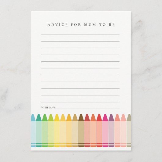 Niedliche Ratschläge für Mama Baby Dusche Begleitkarte (Vorderseite)