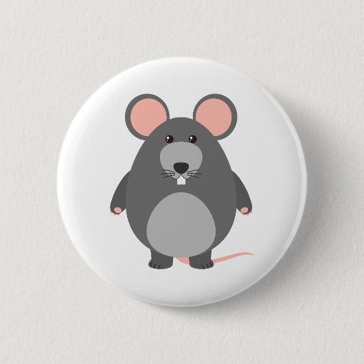 Niedliche Ratte Button (Vorderseite)