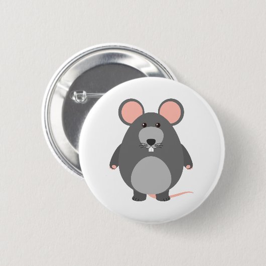 Niedliche Ratte Button (Vorne & Hinten)