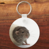 Niedliche Ratte Nah-up Schlüsselanhänger (Vorderseite)