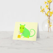 Niedliche Ratte Notecard Karte (Gelbe Blume)