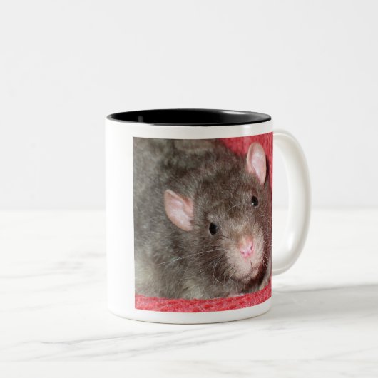 Niedliche Ratte Zweifarbige Tasse (VorderseiteRechts)