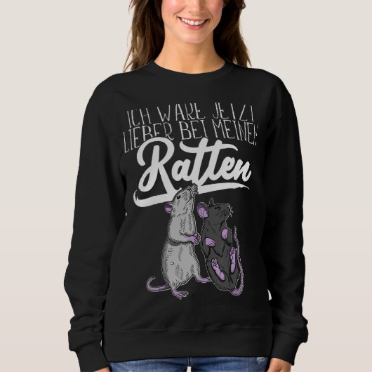 Niedliche Ratten-Hausratten-Nagetier-Mouse Biologi Sweatshirt (Vorderseite)
