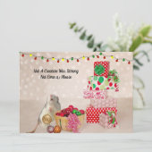 Niedliche Rattendekoration zu Weihnachten (Stehend Vorderseite)