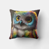 Niedliche, raue Eule Kissen (Rückseite)