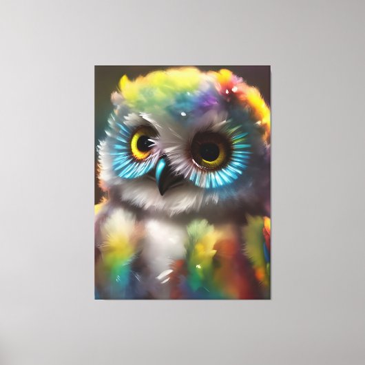 Niedliche, raue Eule Leinwanddruck (Vorderseite)