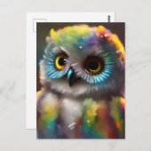 Niedliche, raue Eule Postkarte (Vorne/Hinten)