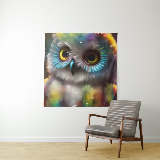 Niedliche, raue Eule Wandteppich (Beispiel)