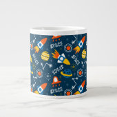 Niedliche Raumabenteuermuster Jumbo-Tasse (Vorderseite)
