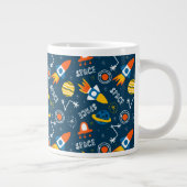 Niedliche Raumabenteuermuster Jumbo-Tasse (Rechts)