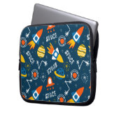 Niedliche Raumabenteuermuster Laptopschutzhülle (Vorderseite Links)