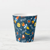 Niedliche Raumabenteuermuster Milchtasse (Vorderseite)
