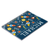 Niedliche Raumabenteuermuster Notizblock (Linke Seite)