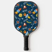 Niedliche Raumabenteuermuster Pickleball Schläger (Vorderseite)