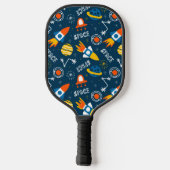 Niedliche Raumabenteuermuster Pickleball Schläger (Rückseite)
