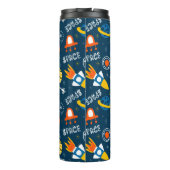 Niedliche Raumabenteuermuster Thermosbecher (Rückseite)