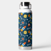 Niedliche Raumabenteuermuster Trinkflasche (Rückseite)