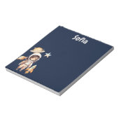 Niedliche Raumfahrt-Abenteuer personalisiert Notizblock (Rotiert)