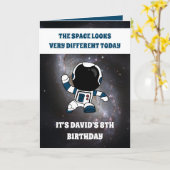 Niedliche Raumgalaxie Kinder 8. Geburtstag Karte (Gelbe Blume)