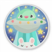 Niedliche Raumgestaltung und sonniges Kaninchen Aufkleber (Vorderseite)