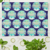 Niedliche Raumgestaltung und sonniges Kaninchen Geschirrtuch (Gefaltet)