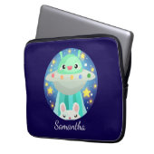 Niedliche Raumgestaltung und sonniges Kaninchen Laptopschutzhülle (Vorderseite Links)