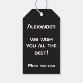 Niedliche Raumkatze Geschenkanhänger (Rückseite)