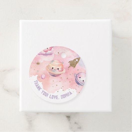 Niedliche Raumplaner und Sterne Vielen Dank Geschenkanhänger (Beispiel)