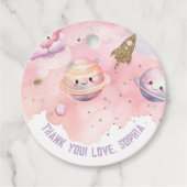 Niedliche Raumplaner und Sterne Vielen Dank Geschenkanhänger (Vorderseite)