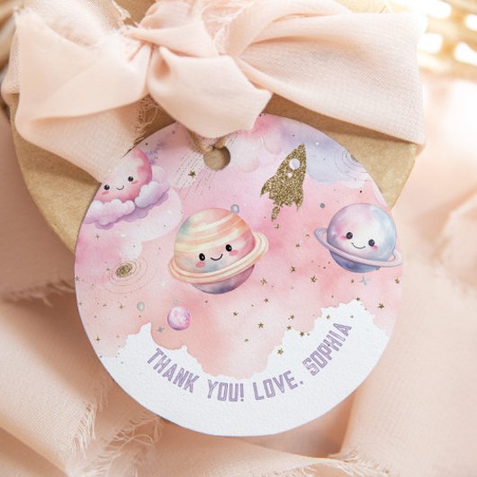 Niedliche Raumplaner und Sterne Vielen Dank Geschenkanhänger