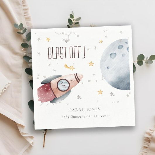 Niedliche Raumsonde Starry Planet Rocket Baby Dusc Serviette