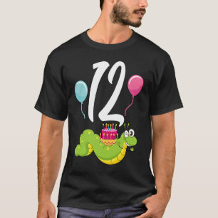 Niedliche Raupe 12. Geburtstag Kinder Schmetterlin T-Shirt