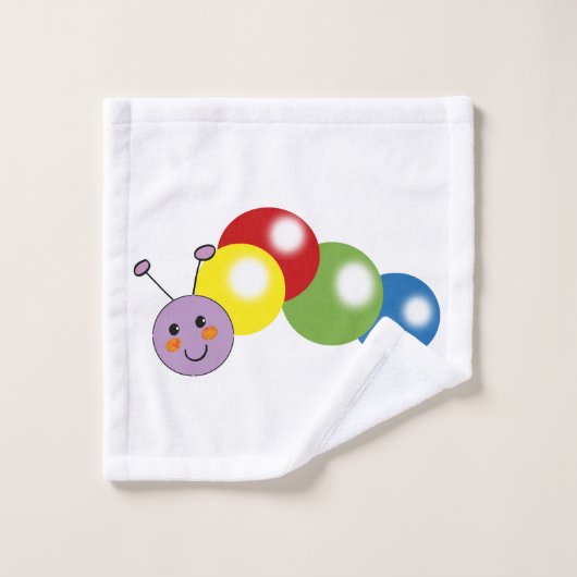 niedliche Raupe Badhandtuch Set (Waschlappen)