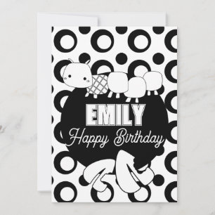 Niedliche Raupe Färben Geburtstagsparty Feiertagskarte