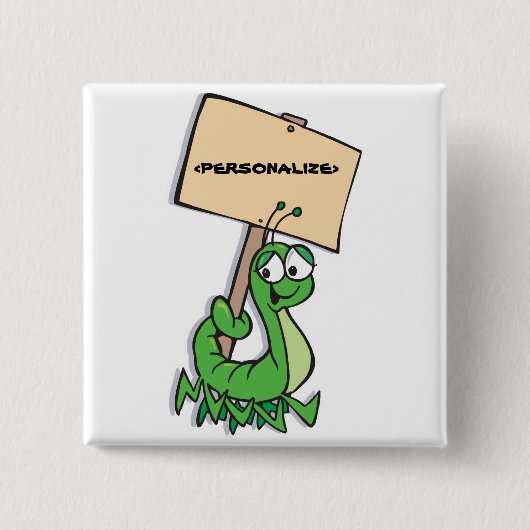 Niedliche Raupe mit dem Zeichen<PERSONALIZE> Button (Vorderseite)