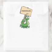 Niedliche Raupe mit dem Zeichen<PERSONALIZE> Runder Aufkleber (Tasche)
