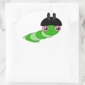 Niedliche Raupe Ovaler Aufkleber (Tasche)