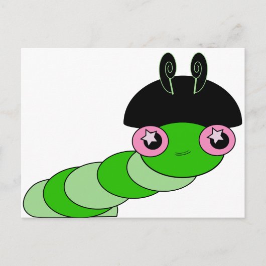 Niedliche Raupe Postkarte (Vorderseite)