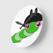 Niedliche Raupe Runde Wanduhr (Winkel)