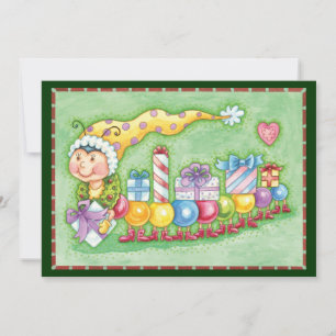 Niedliche Raupe-Schulung mit Geschenkartikeln Feiertagskarte