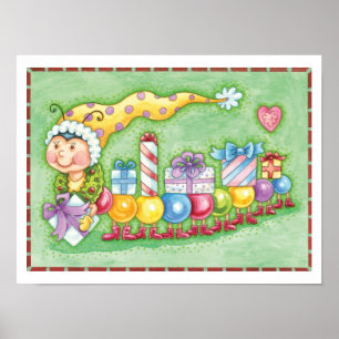 Niedliche Raupe-Schulung mit Geschenkartikeln Poster