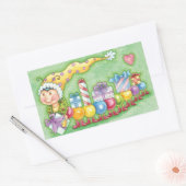 Niedliche Raupe-Schulung mit Geschenkartikeln Rechteckiger Aufkleber (Umschlag)