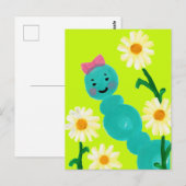 Niedliche Raupe und Postkarte (Vorne/Hinten)